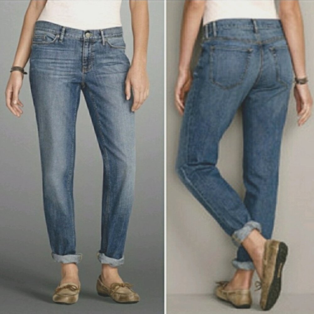 EDDIE BAUER button fly relaxed boyfriend jeans size 8